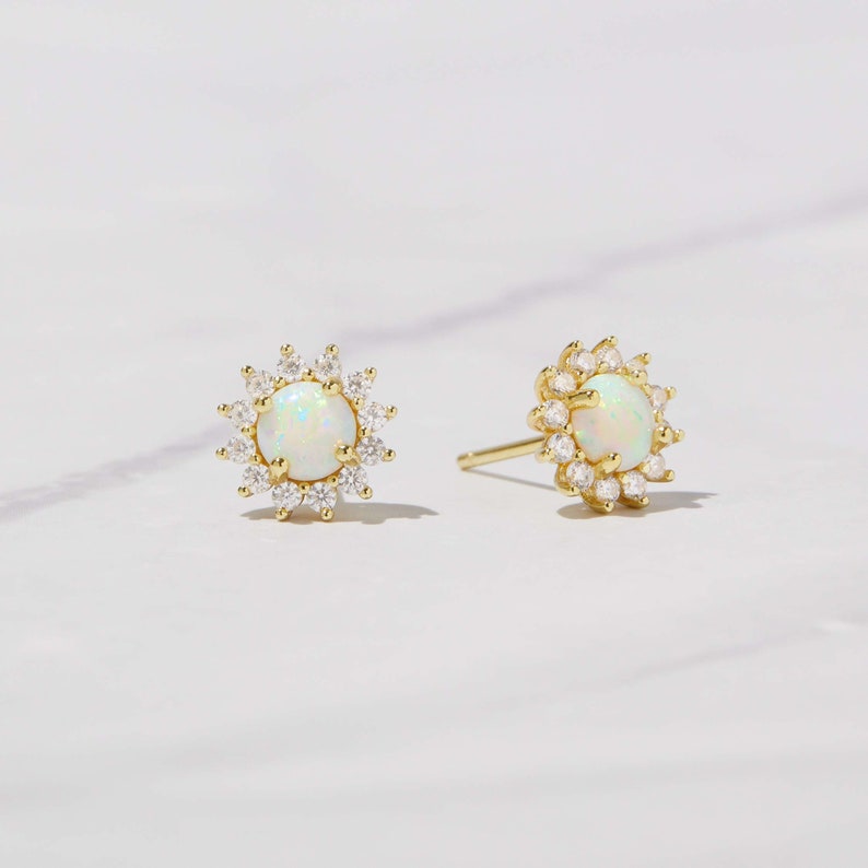 GEMURO Radiance Opal Studs – October’s Light, Eternal Positivity ✨🔮
