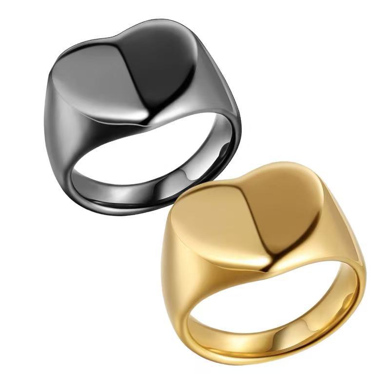 Stainless Steel Heart Peach Heart Cast Ring