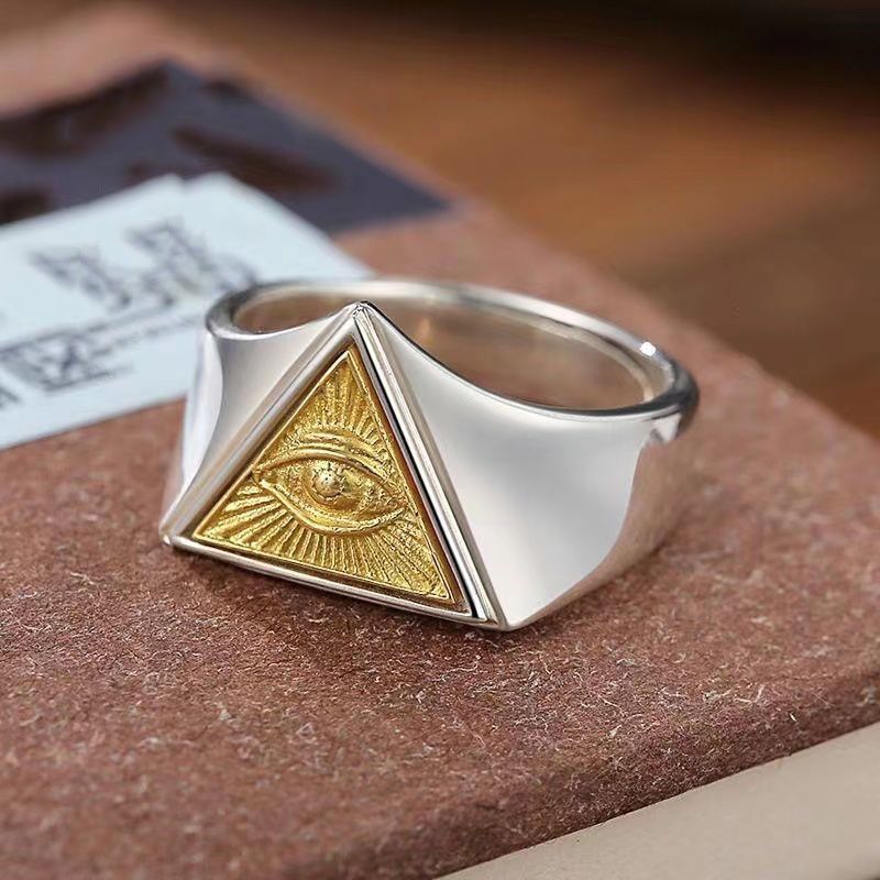 GEMURO Pure Silver Horus Eye Open Couple Rings – Feng Shui for Modern Hustlers