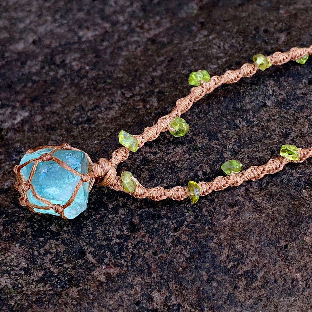 💎 GEMURO Fluorite Raw Stone Bracelet & Necklace