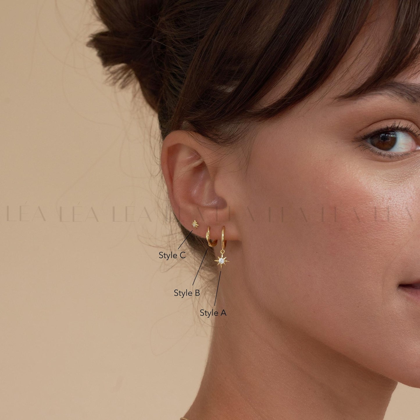 GEMURO Gold Starburst Hoop & Dangle Earrings Set – Everyday Chic & Bridesmaid Gift | CZ Star Earrings |