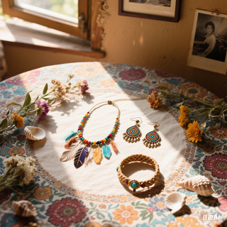 🌿 “My Boho Glow-Up: How a Crystal Jewelry Set Transformed My Vibe (and My Wardrobe)”