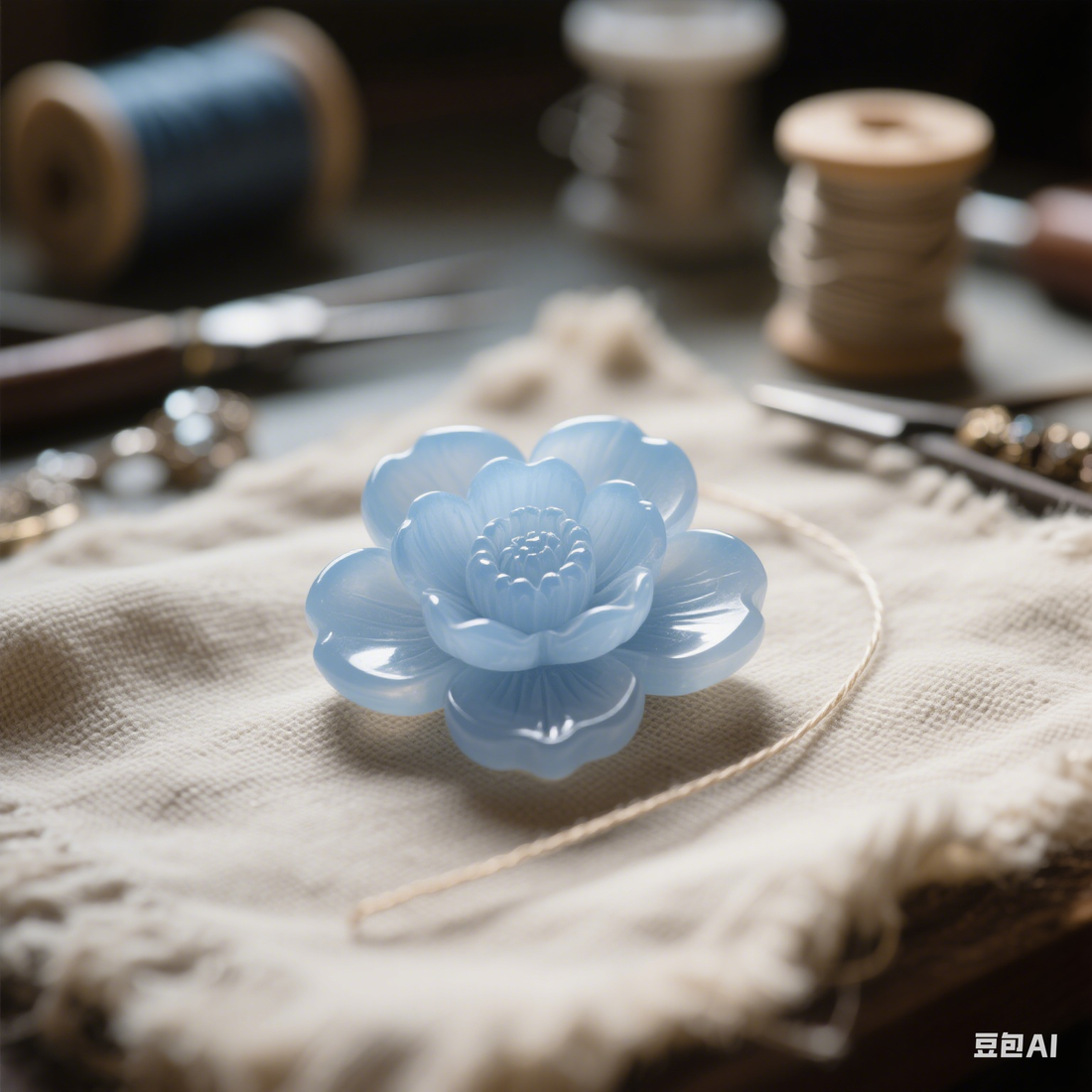 🌸 How a Hand-Carved Blue Chalcedony Flower Became My Creative Muse