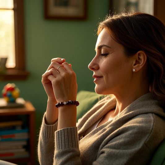 Postpartum Focus: How My Garnet Bracelet Helped Me Reclaim My Brain (A Mom’s True Story)