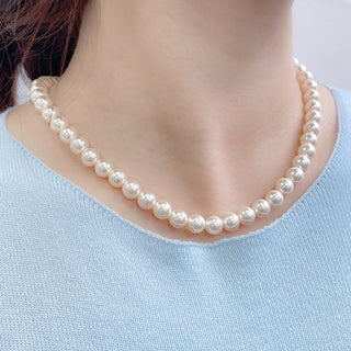 ✨French Retro Pearl Necklace | High-End Champagne Color | Shijia Inspired High Gloss Fashion Jewelry