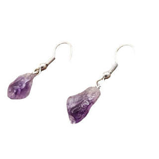 🌿 Natural Amethyst Rough Stone Earrings | Crystal Healing Jewelry | Calming & Spiritual Balance