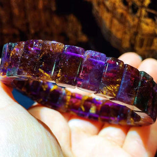 ✨GEMURO  Purple Rutile Hair Crystal Bracelet🌌