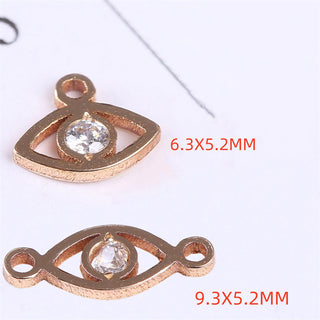 American 14K Gilded Injection Golden Horus Eye and Small Pendant Double Hole Connecting Piece DIY Ornament Accessories