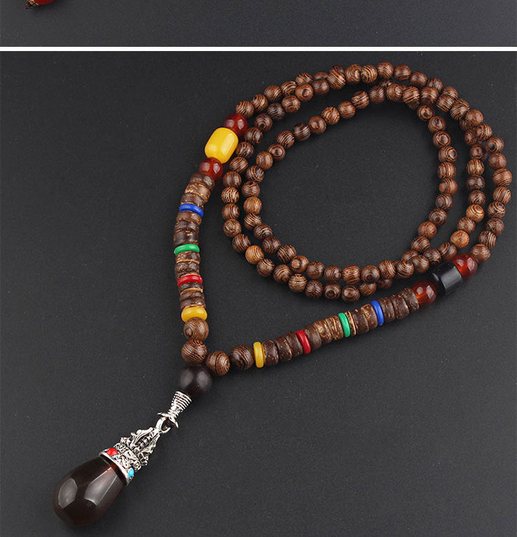 ✨ Manifest Earthy Energy: GEMURO Vintage Versatile Ethnic Style Wooden Necklace ✨