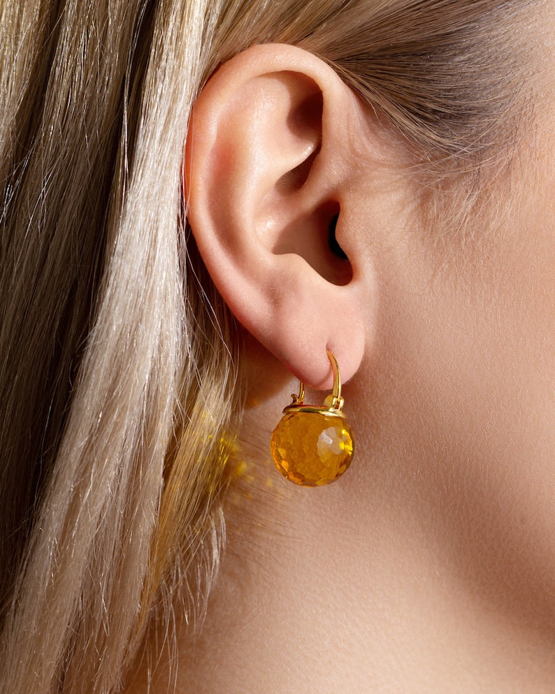 GEMURO Sunbeam Citrine Earrings – November’s Glow, Infinite Happiness ☀️
