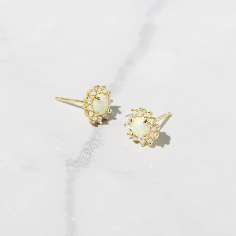 GEMURO Radiance Opal Studs – October’s Light, Eternal Positivity ✨🔮