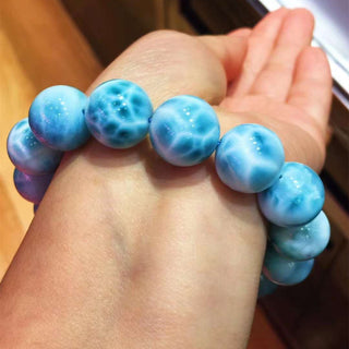 Manifest Calm & Prosperity: GEMURO Larimar Jade Crystal Bracelet