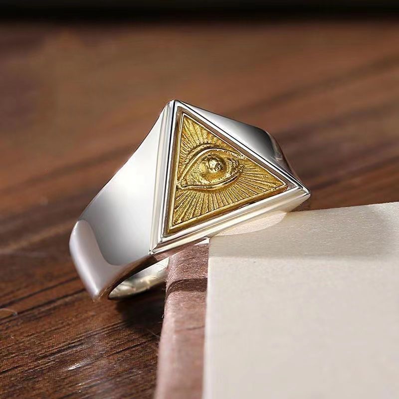GEMURO Pure Silver Horus Eye Open Couple Rings – Feng Shui for Modern Hustlers