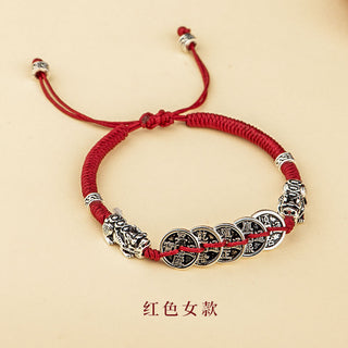 💫GEMURO Lucky Five Emperors' Coins Red String Bracelet🌙✨