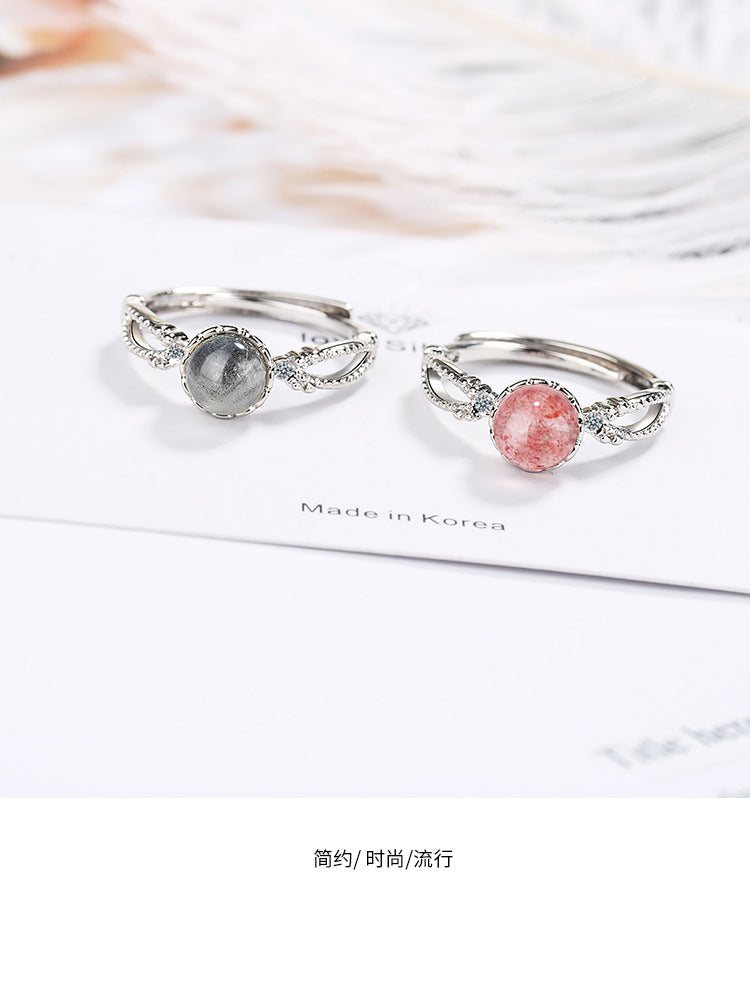 ✨ GEMURO Pink Strawberry Quartz Ring