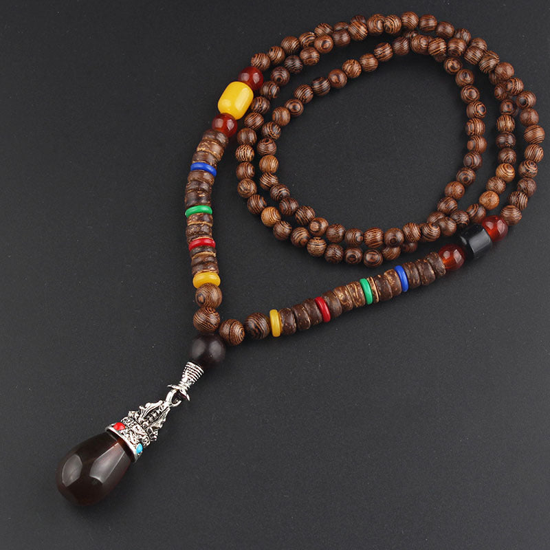 ✨ Manifest Earthy Energy: GEMURO Vintage Versatile Ethnic Style Wooden Necklace ✨