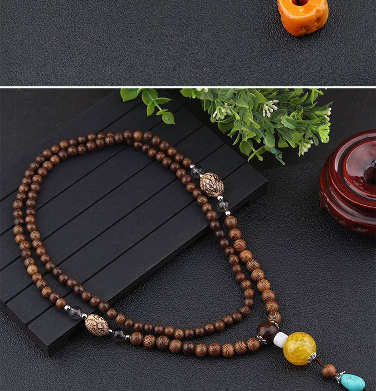 ✨ Manifest Earthy Energy: GEMURO Vintage Versatile Ethnic Style Wooden Necklace ✨