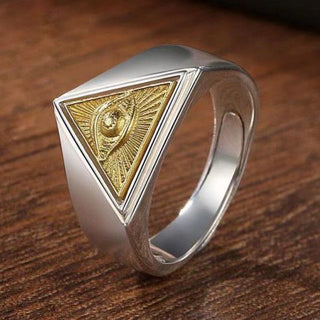 999 Pure Silver Horus Eye Open Couple Rings | Feng Shui for Modern Hustlers 🐉