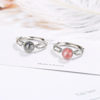 ✨ GEMURO Pink Strawberry Quartz Ring