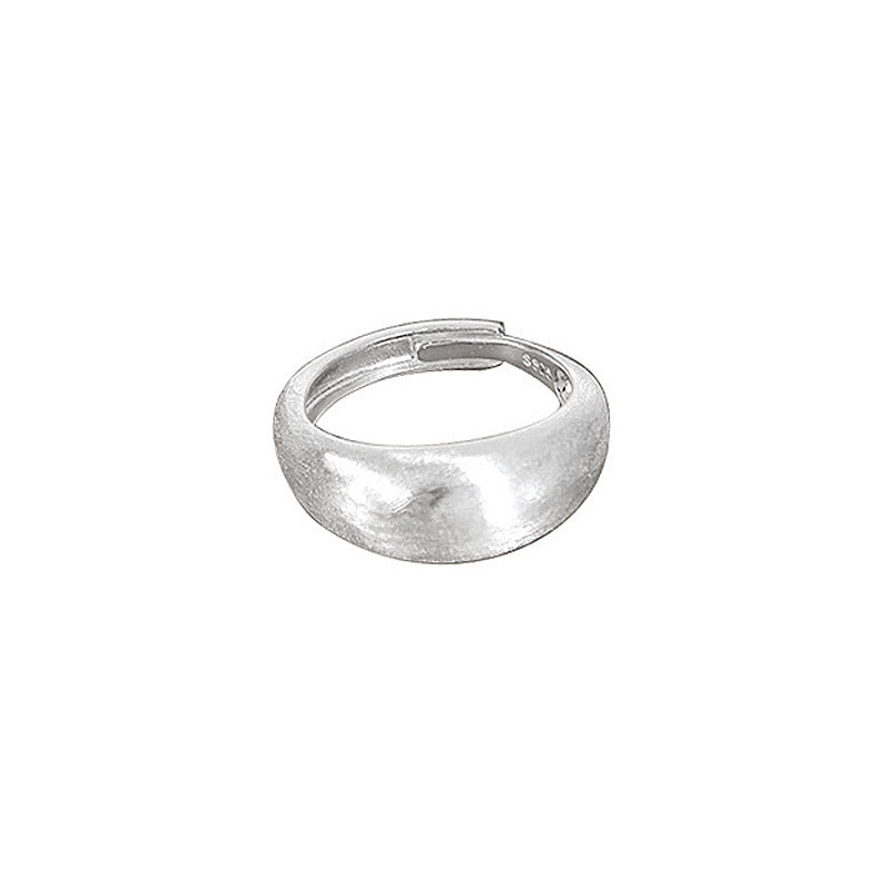 GEMURO Pure Frosted Silver Wide Band Ring | Minimalist S925 Sterling Silver Statement Ring | Elegant & Hypoallergenic