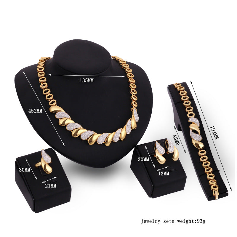 Global Hot Selling Gold Cuba Alloy Jewelry Set for Women