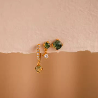 ✨ GEMURO Green Zircon Hoop Earrings