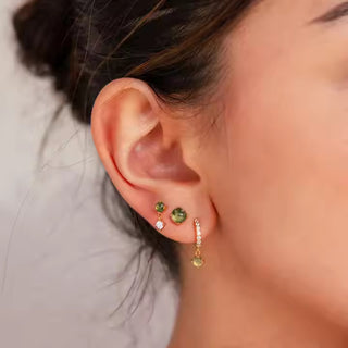 ✨ GEMURO Green Zircon Hoop Earrings