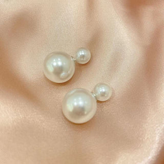 GEMURO Elegant Double-Sided Pearl Ball Stud Earrings for Women | Chic Banquet Jewelry