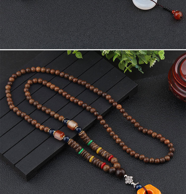 ✨ Manifest Earthy Energy: GEMURO Vintage Versatile Ethnic Style Wooden Necklace ✨