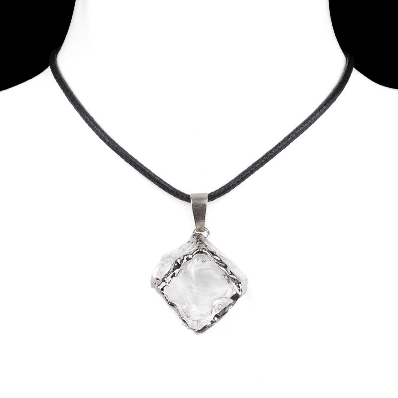 GEMURO ✨ Imitation Crystal Rough Stone Cube Necklace