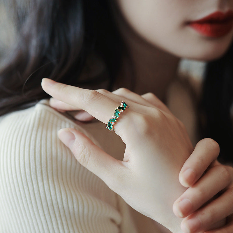 💖K-Pop Glam Granny Green Zircon Power Ring💖