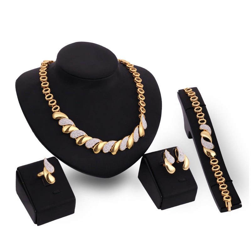 Global Hot Selling Gold Cuba Alloy Jewelry Set for Women