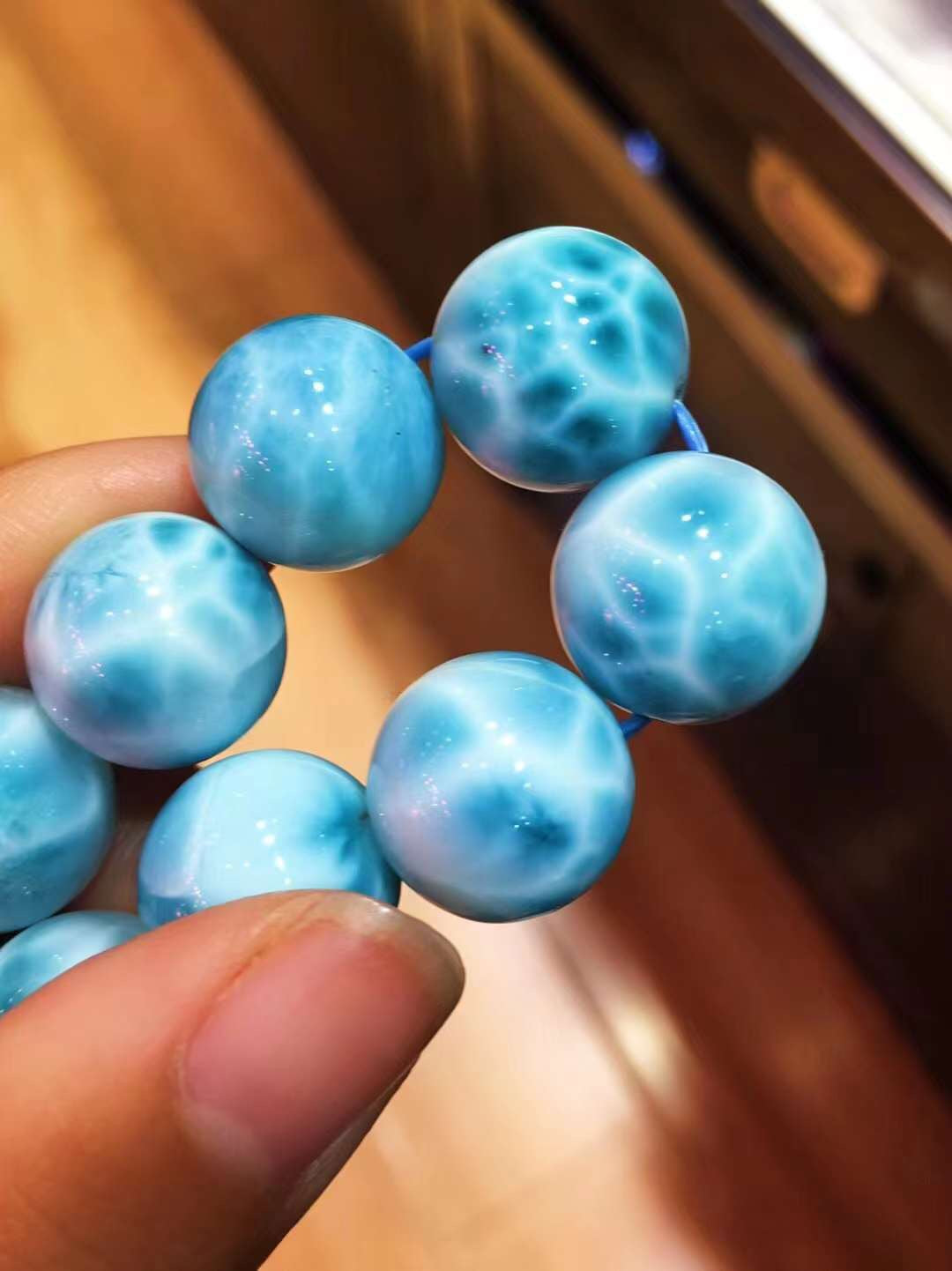 Manifest Calm & Prosperity: GEMURO Larimar Jade Crystal Bracelet