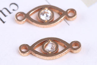 American 14K Gilded Injection Golden Horus Eye and Small Pendant Double Hole Connecting Piece DIY Ornament Accessories