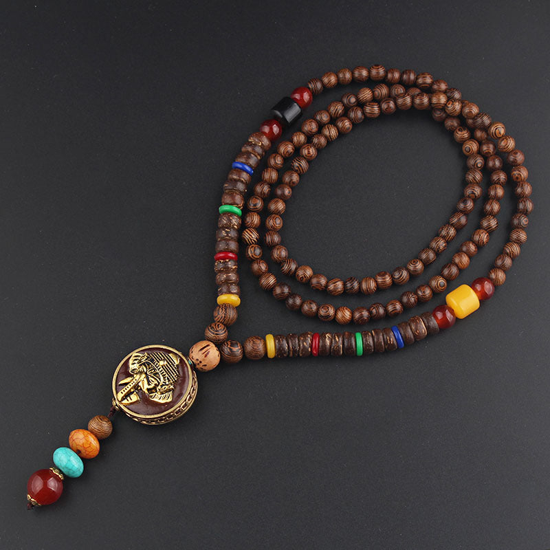✨ Manifest Earthy Energy: GEMURO Vintage Versatile Ethnic Style Wooden Necklace ✨