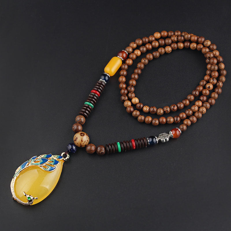 ✨ Manifest Earthy Energy: GEMURO Vintage Versatile Ethnic Style Wooden Necklace ✨