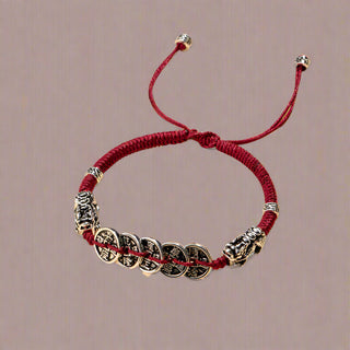 💫GEMURO Lucky Five Emperors' Coins Red String Bracelet🌙✨