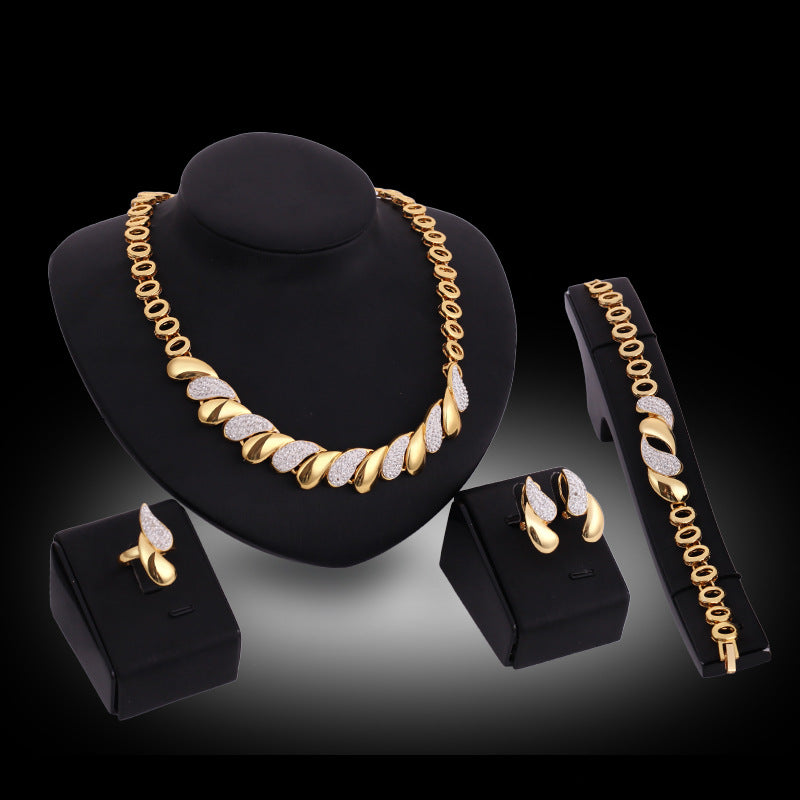 Global Hot Selling Gold Cuba Alloy Jewelry Set for Women