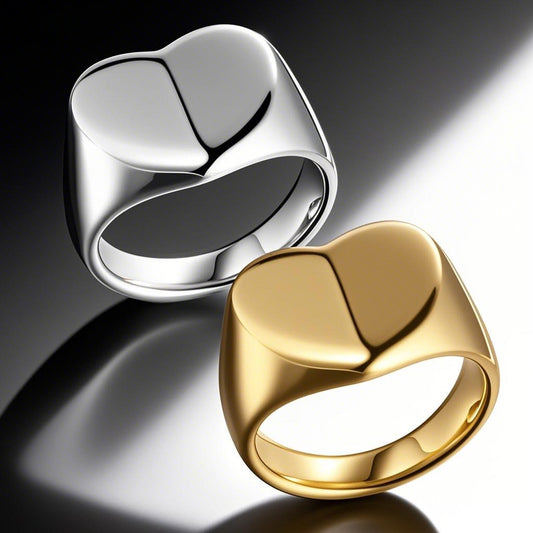 Stainless Steel Heart Peach Heart Cast Ring