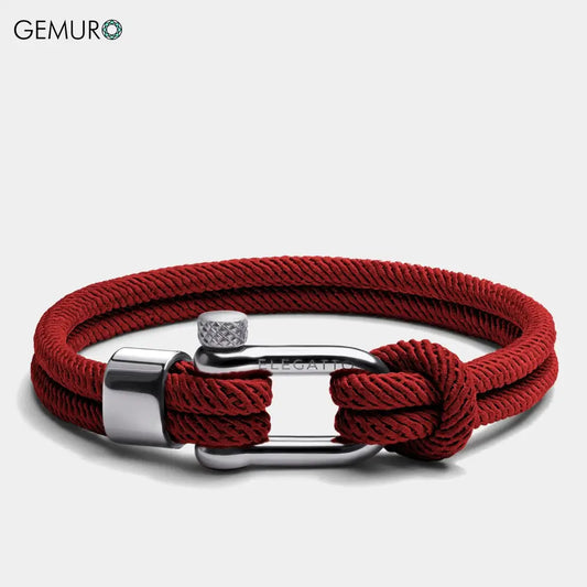 GEMURO Alchor Red Nautical Rope Bracelet | Bold & Minimalist Men’s Wristwear | Gift for Him