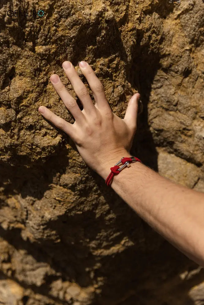 GEMURO Alchor Red Nautical Rope Bracelet | Bold & Minimalist Men’s Wristwear | Gift for Him