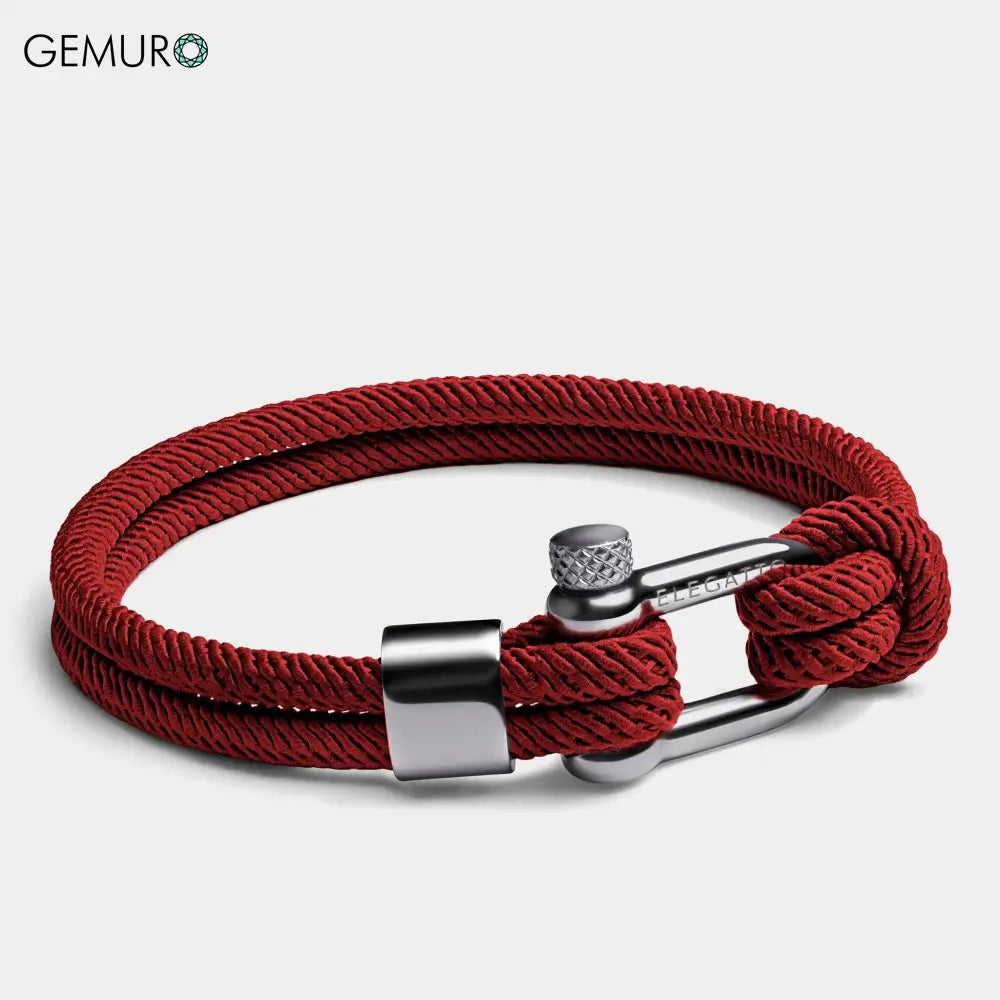GEMURO Alchor Red Nautical Rope Bracelet | Bold & Minimalist Men’s Wristwear | Gift for Him
