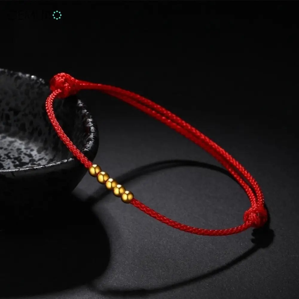 GEMURO Birth Year Lucky Bead Red String Anklet – A Sacred Thread of Protection & Destiny ✨