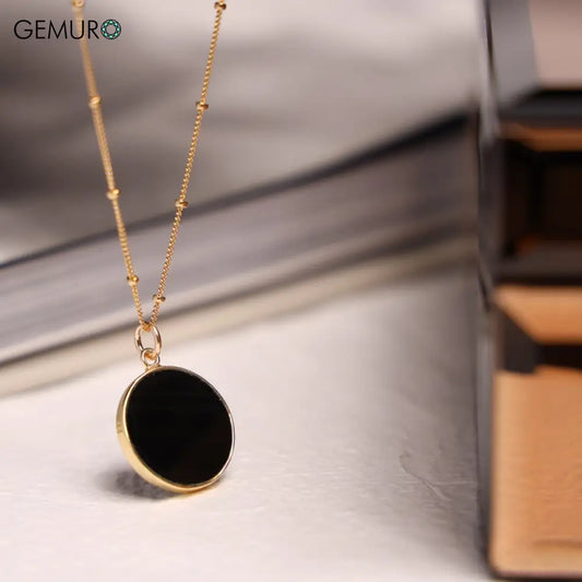 GEMURO Black Obsidian Circle Pendant Necklace – Invisible Armor for Urban Warriors ⚫️🔗