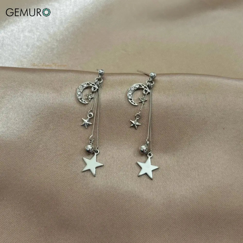 GEMURO Celestial Moon & Stars Earrings – 925 Sterling Silver in Gold & Rose Gold for Cosmic Elegance ✨