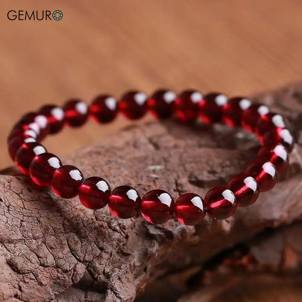 GEMURO Collectible Pure Garnet Bead Bracelet for Women – Passion Desire & Vitality
