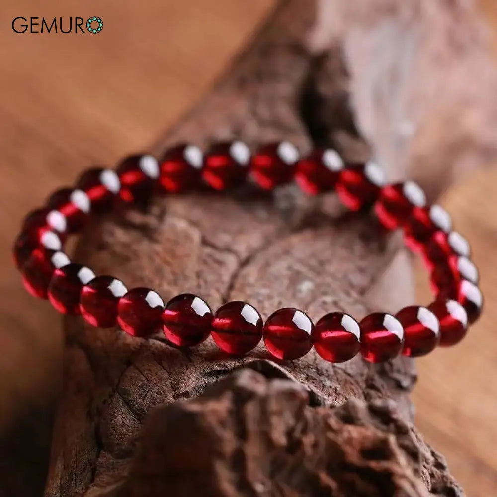 GEMURO Collectible Pure Garnet Bead Bracelet for Women – Passion Desire & Vitality