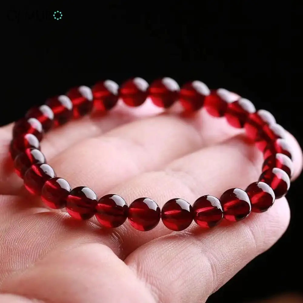 GEMURO Collectible Pure Garnet Bead Bracelet for Women – Passion Desire & Vitality 5.5mm single circle (about 33 pieces)