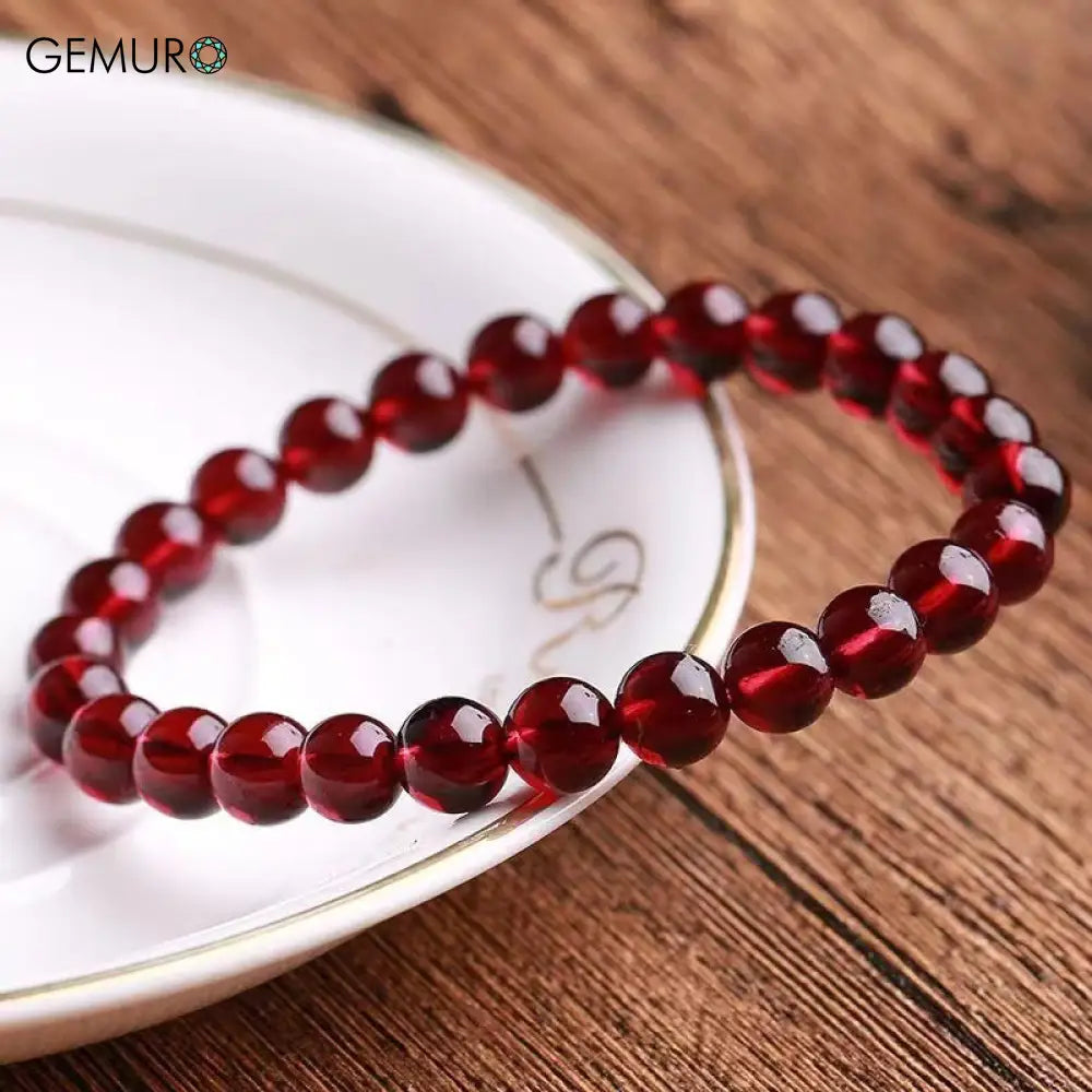 GEMURO Collectible Pure Garnet Bead Bracelet for Women – Passion Desire & Vitality