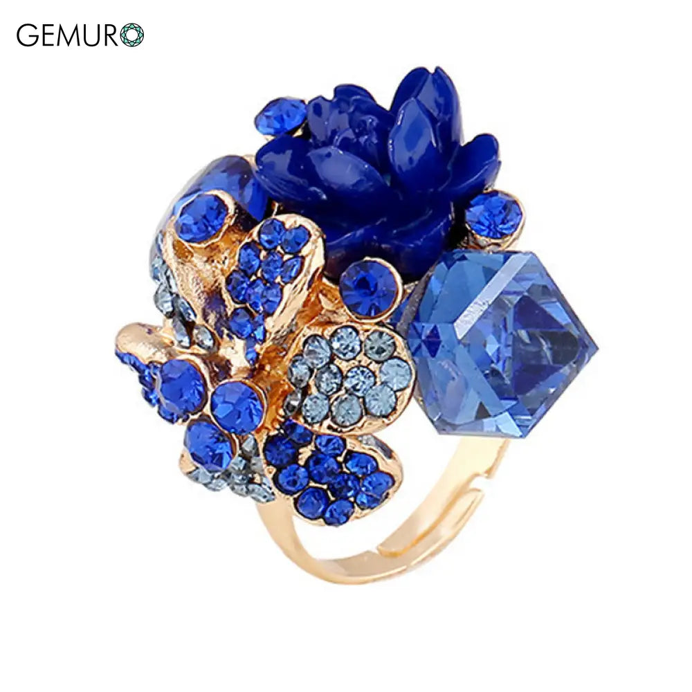 GEMURO Colorful Crystal Gemstone Open Ring🔥